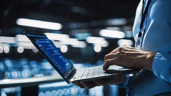 Man working on a laptop