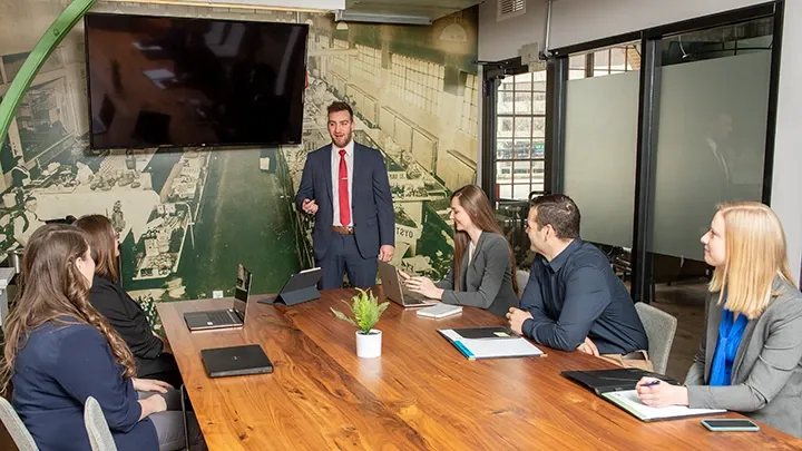 Man presenting during a meeting